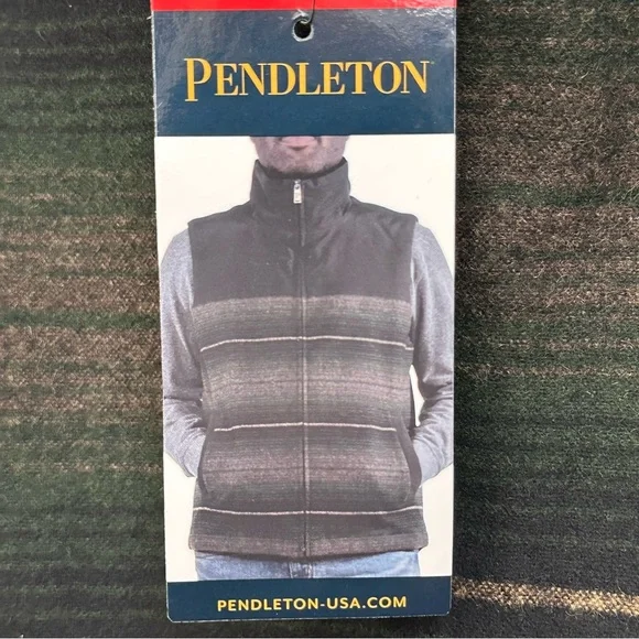 Pendleton Men’s M/L Wool Blend Vest • Black Green • NWT - Picture 9 of 12